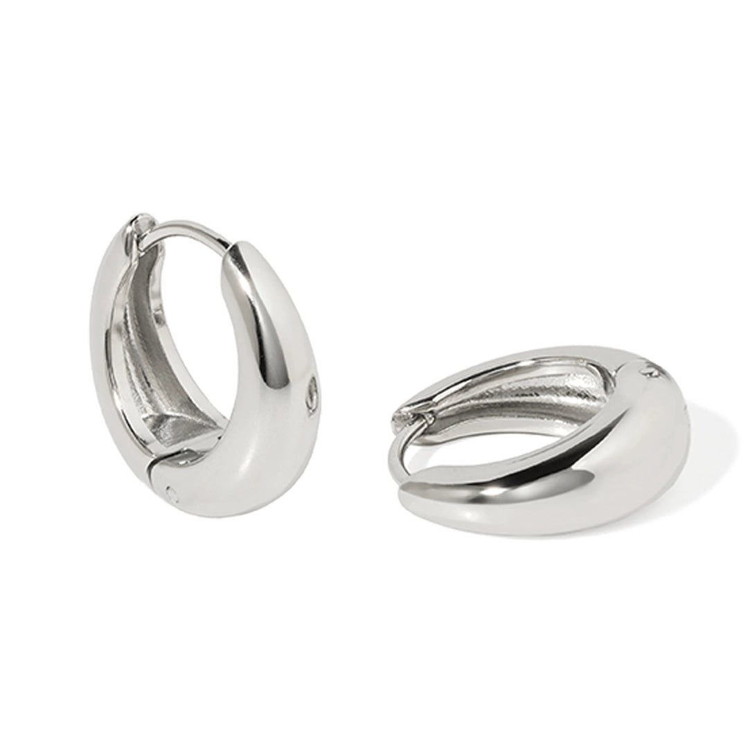 CHIC SLIM SILVER HOOPS - ARETES - Malandra Jewelry - EUWA466.P-JDE2407021-S