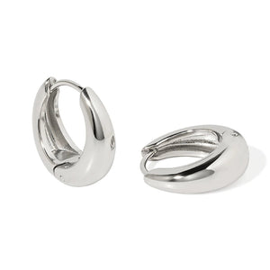 CHIC SLIM SILVER HOOPS - ARETES - Malandra Jewelry - EUWA466.P-JDE2407021-S