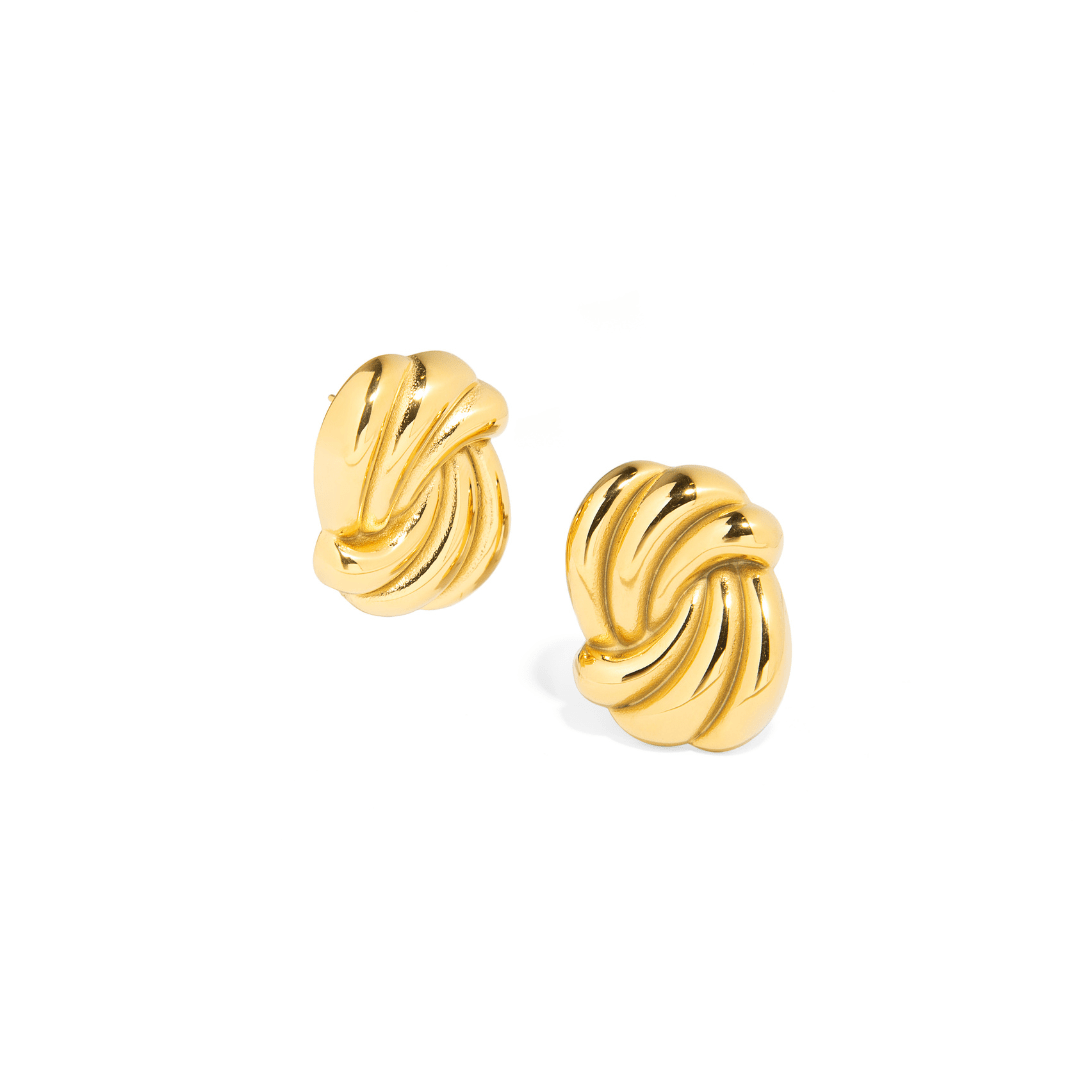 CHUNKY GOLD DROPLET STUDS - ARETES - Malandra Jewelry - EUWA187 - JDE2402003