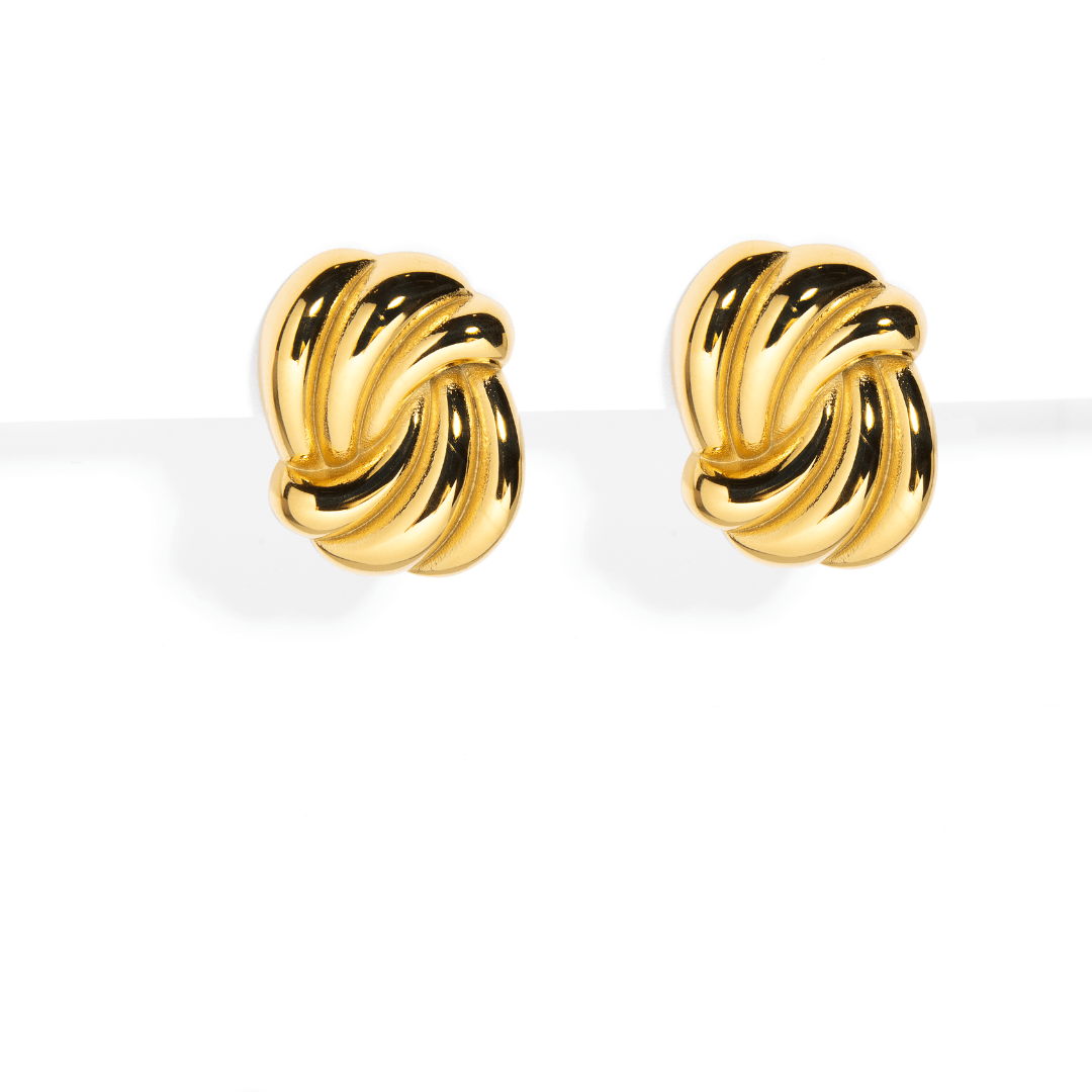 CHUNKY GOLD DROPLET STUDS - ARETES - Malandra Jewelry - EUWA187 - JDE2402003