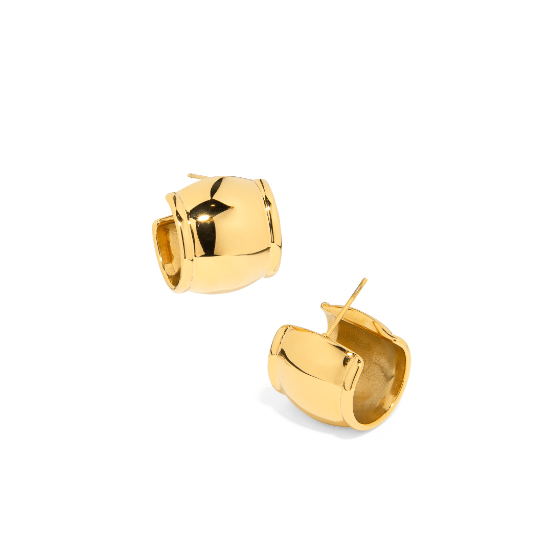 CHUNKY GOLDEN ROYAL CHIC EARRINGS - ARETES - Malandra Jewelry - EUWA159 - JDE2311083