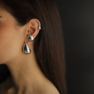 CHUNKY SILVER EAR CUFF - ARETES - Malandra Jewelry - EYA13.P - JDE2311069