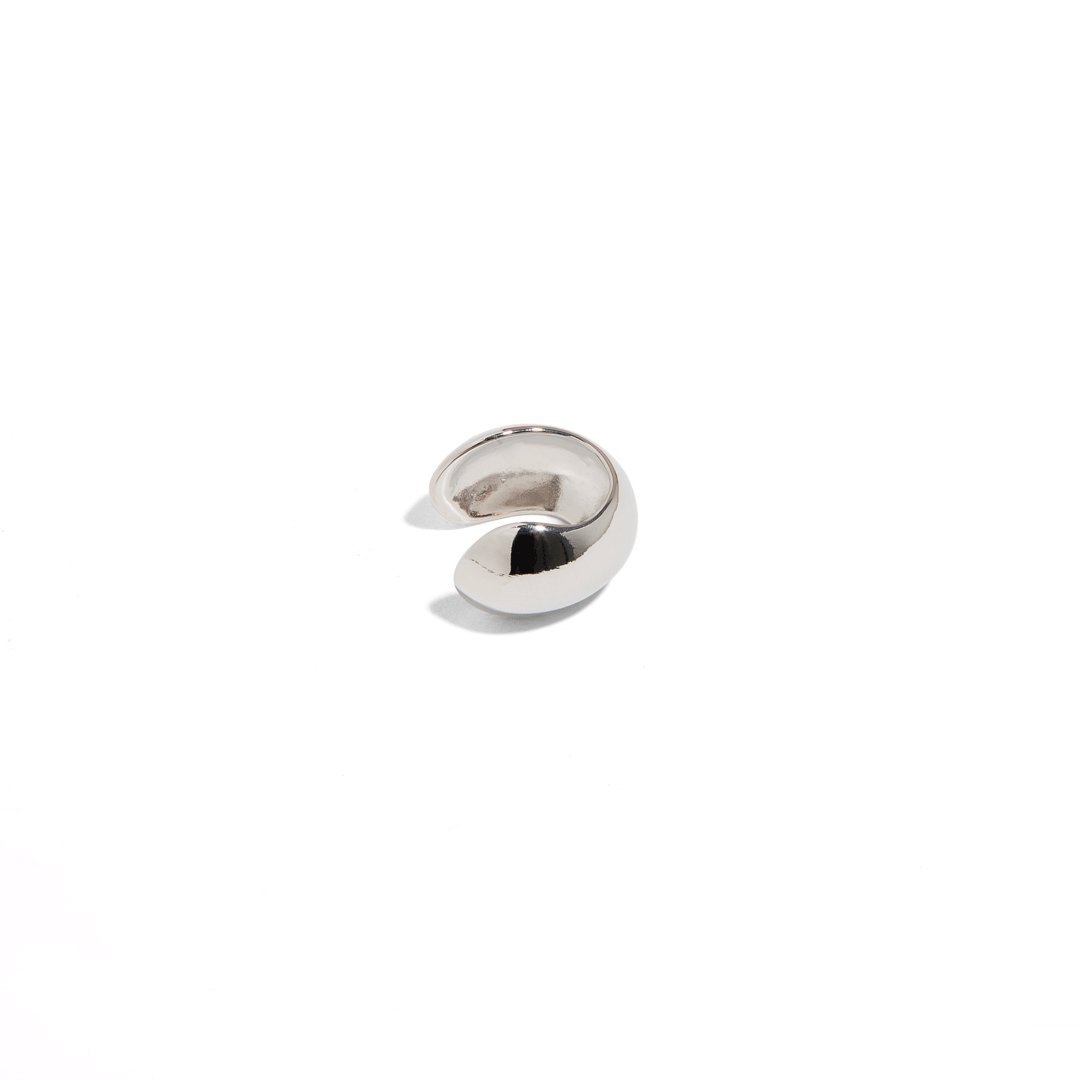 CHUNKY SILVER EAR CUFF - ARETES - Malandra Jewelry - EYA13.P - JDE2311069