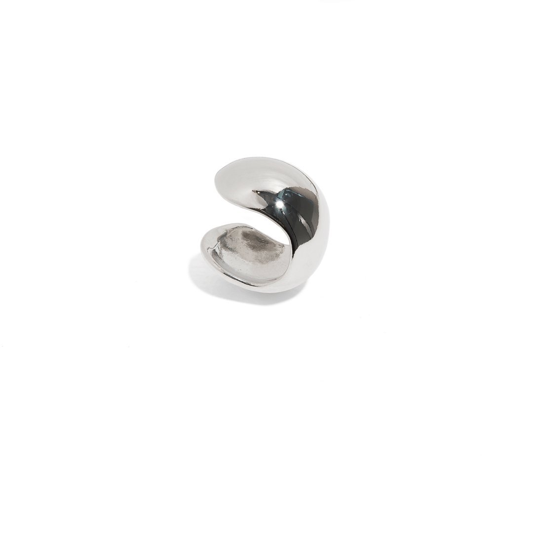 CHUNKY SILVER EAR CUFF - ARETES - Malandra Jewelry - EYA13.P - JDE2311069