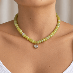 Citron Xiu Jade Gaia Necklace - COLLARES - Malandra Jewelry - TC2752