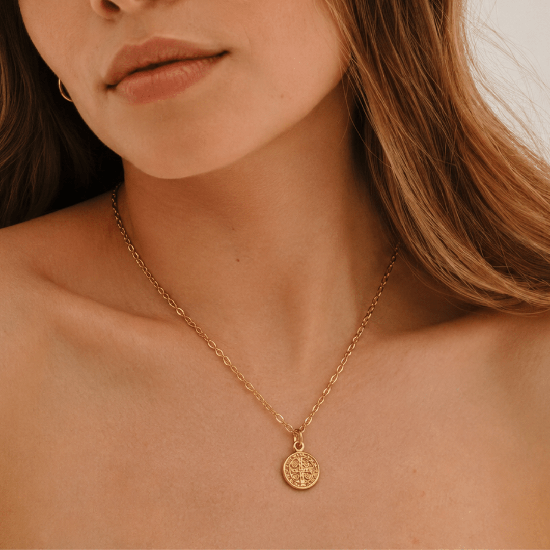 CLASSIC SAINT BENEDICT NECKLACE - COLLARES - Malandra Jewelry - TC2476