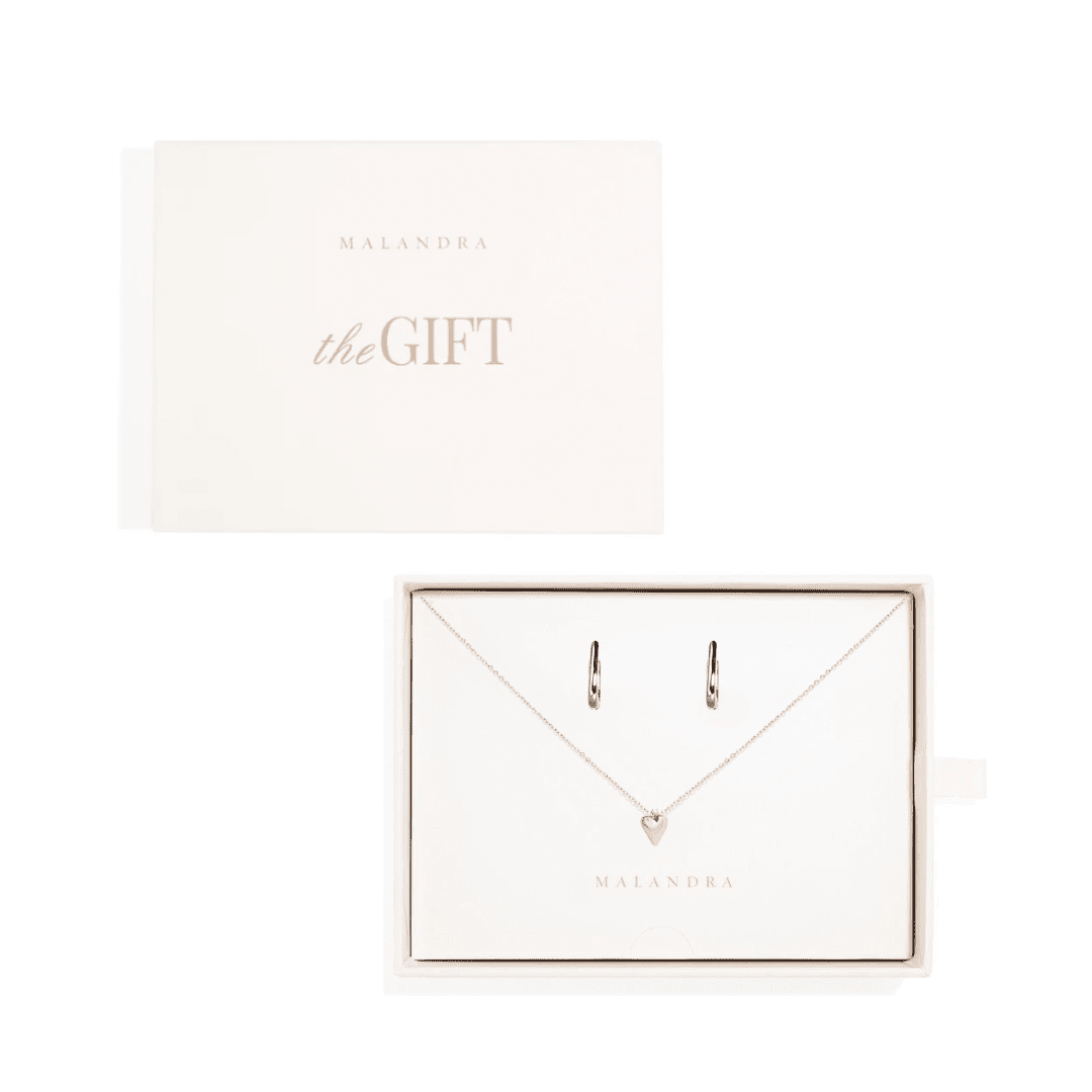 CLASSIC SILVER HEART GIFT SET - SETS DE REGALO - Malandra Jewelry - SET182 TA2156/ZXC8.P