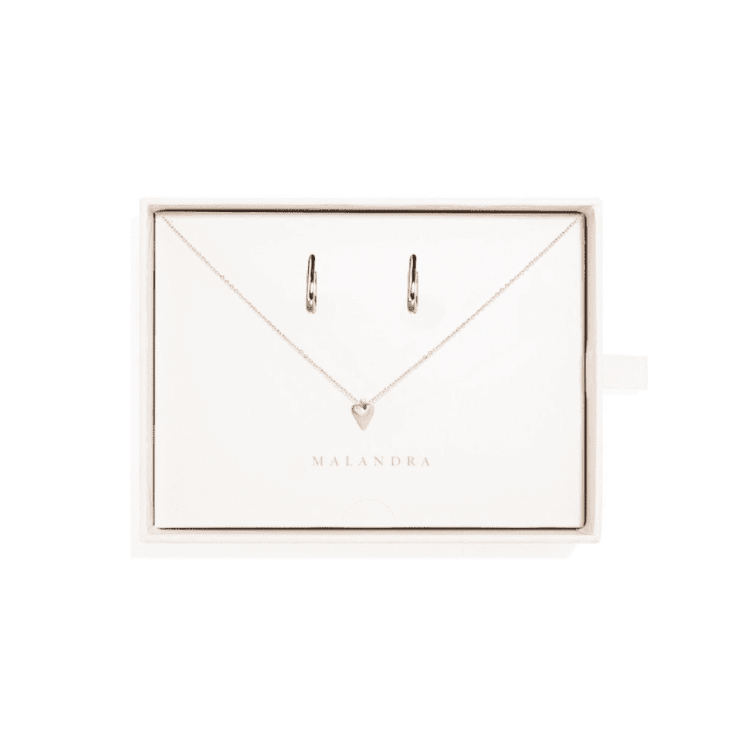 CLASSIC SILVER HEART GIFT SET - SETS DE REGALO - Malandra Jewelry - SET182 TA2156/ZXC8.P