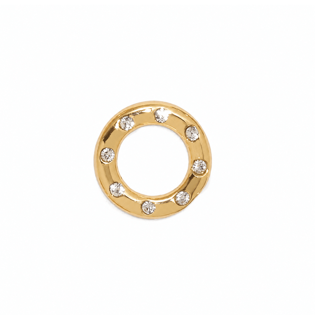 Clear & Gold Charm - DIJES - Malandra Jewelry - EYHD186.D.T
