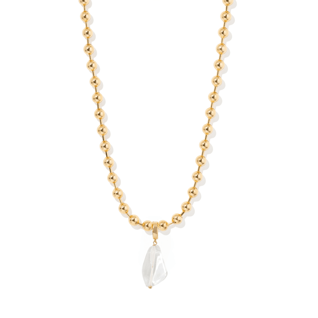 CLEAR QUARTZ BEADED NECKLACE - COLLARES - Malandra Jewelry - TC2293 / EYHC13