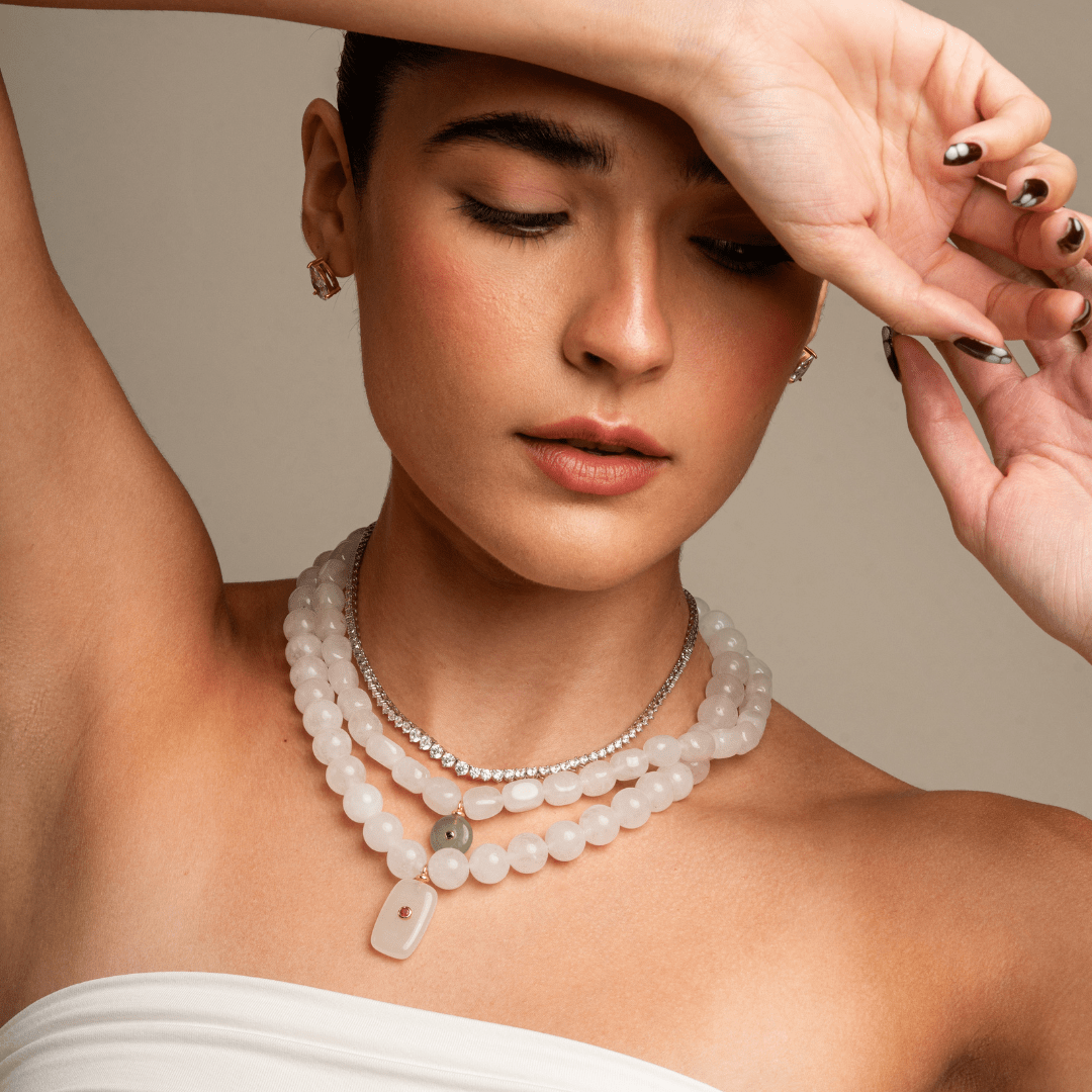 Cloud Jade Gaia Necklace - COLLARES - Malandra Jewelry - TC2505