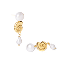 COASTAL PEARL DROP EARRINGS - ARETES - Malandra Jewelry - TA2031