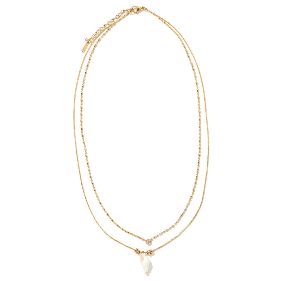 COASTAL SHELL LAYER NECKLACE - COLLARES - Malandra Jewelry - EUWC543-JDN0203317