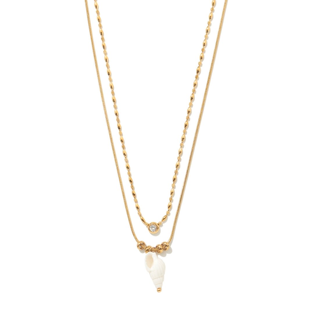 COASTAL SHELL LAYER NECKLACE - COLLARES - Malandra Jewelry - EUWC543-JDN0203317