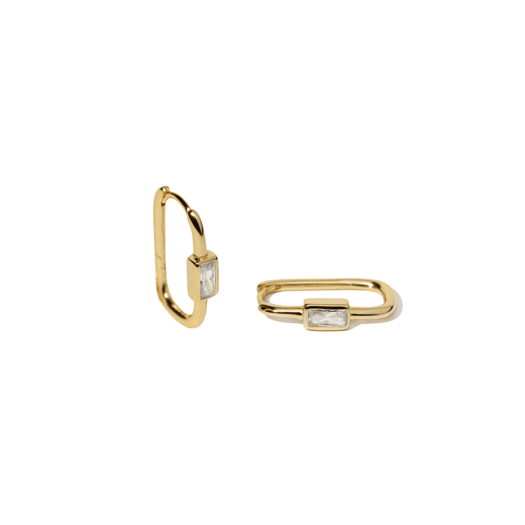 CRYSTAL GLEAM HOOPS - ARETES - Malandra Jewelry - EAWA123 - AAE839 - G - 2