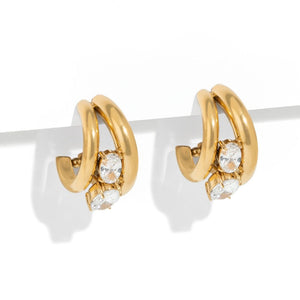CRYSTAL GLOW HOOPS - ARETES - Malandra Jewelry - EUWA467-JDE0112215-WT