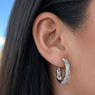 CRYSTAL HALO HOOPS - ARETES - Malandra Jewelry - AA1576.P-T90411