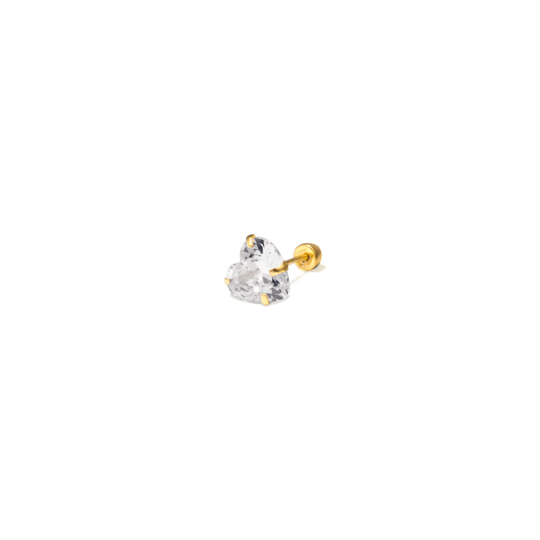 CRYSTAL HEART PIERCING - ARETES - Malandra Jewelry - KMA28 - 30332