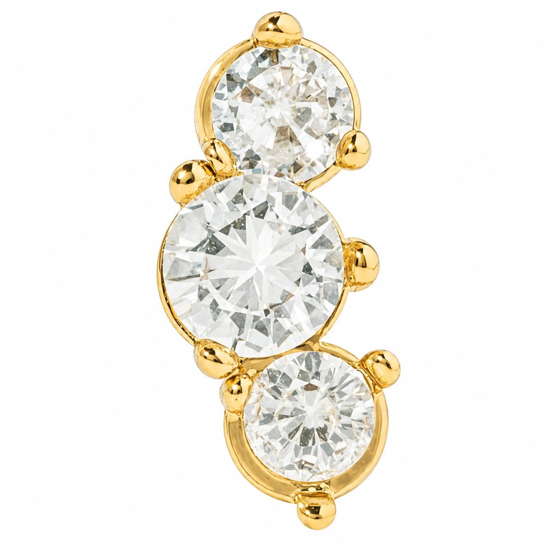 CRYSTAL LARGE GOLD PIERCING - ARETES - Malandra Jewelry - ZTA21-EGD2404