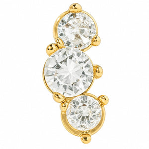 CRYSTAL LARGE GOLD PIERCING - ARETES - Malandra Jewelry - ZTA21-EGD2404