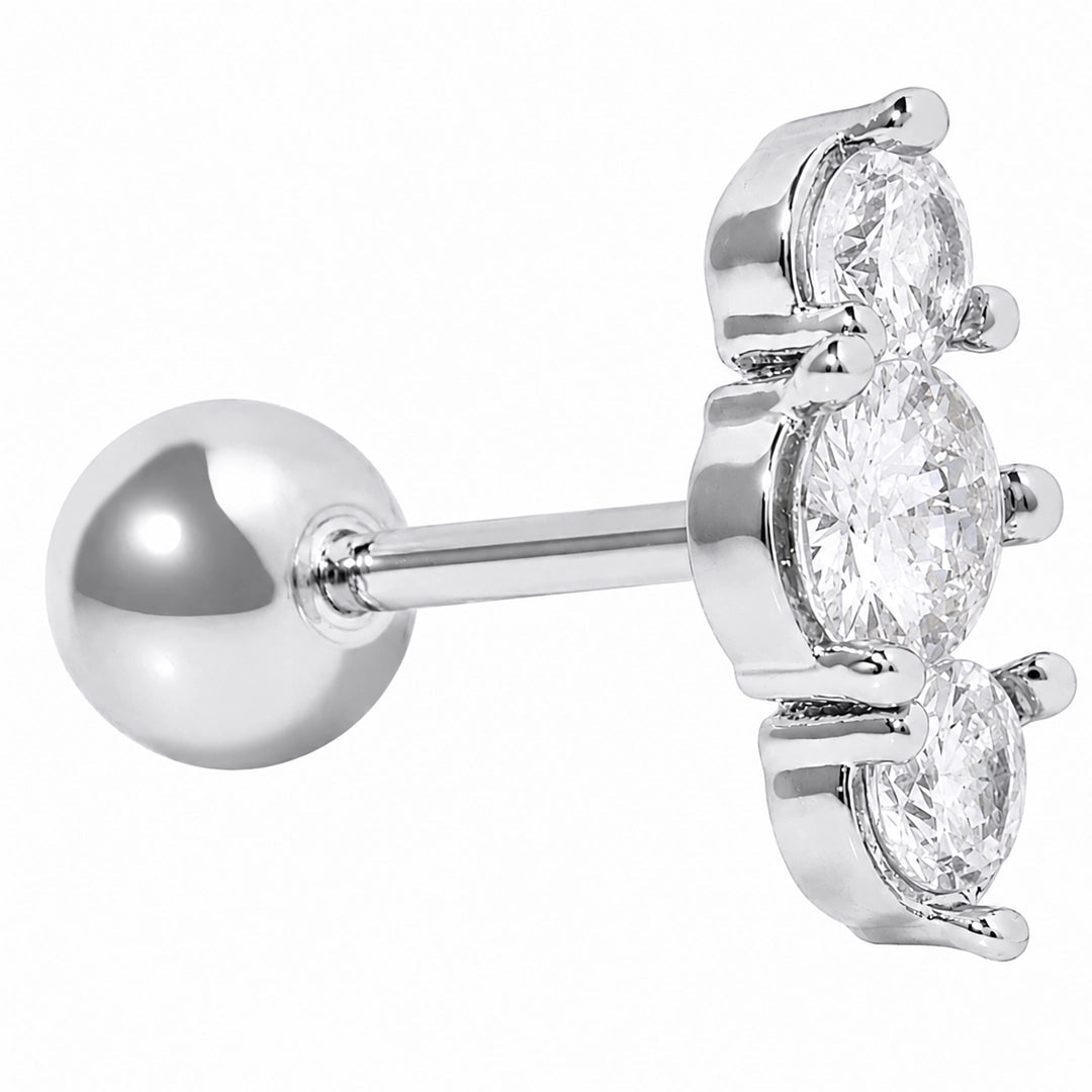 CRYSTAL LARGE SILVER PIERCING - ARETES - Malandra Jewelry - ZTA21.P-EGD2404