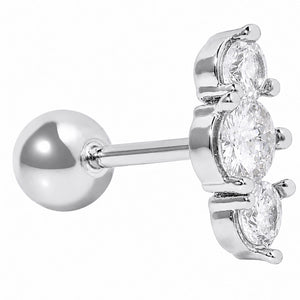 CRYSTAL LARGE SILVER PIERCING - ARETES - Malandra Jewelry - ZTA21.P-EGD2404