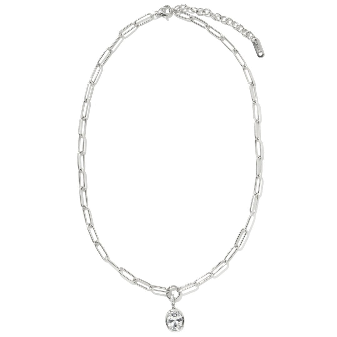 CRYSTAL LINK SILVER NECKLACE - COLLARES - Malandra Jewelry - EUWC296.P-JDN0308016-S