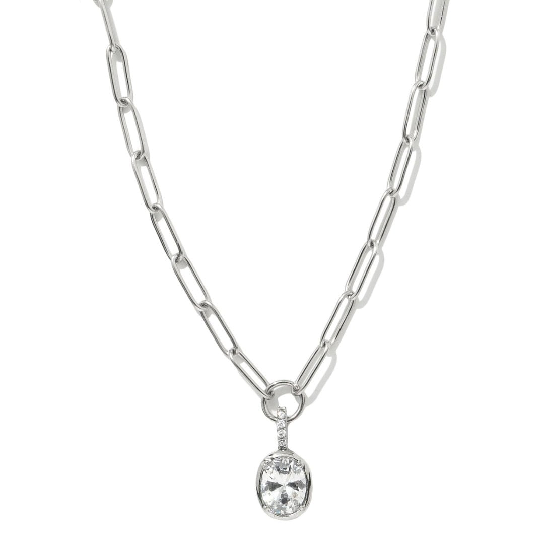 CRYSTAL LINK SILVER NECKLACE - COLLARES - Malandra Jewelry - EUWC296.P-JDN0308016-S