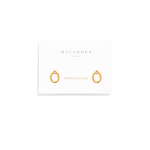 CRYSTAL OVAL STUDS - ARETES - Malandra Jewelry - VCA208 - 4016