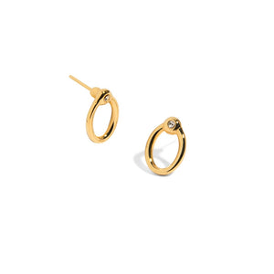 CRYSTAL OVAL STUDS - ARETES - Malandra Jewelry - VCA208-4016