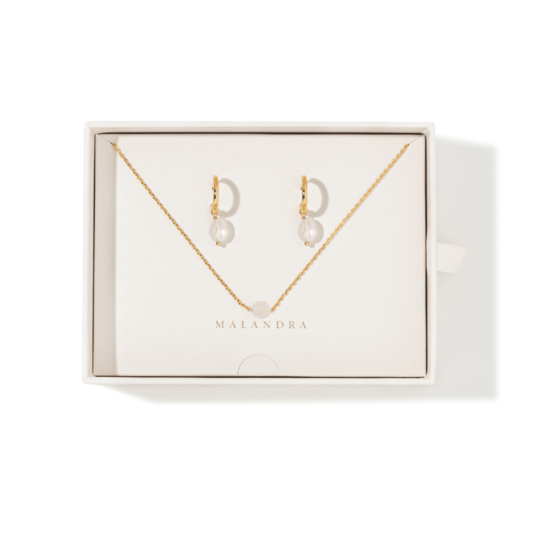 CRYSTAL PEARL LOVE GIFT SET - SETS DE REGALO - Malandra Jewelry - SET94 - TC1896/TA1889