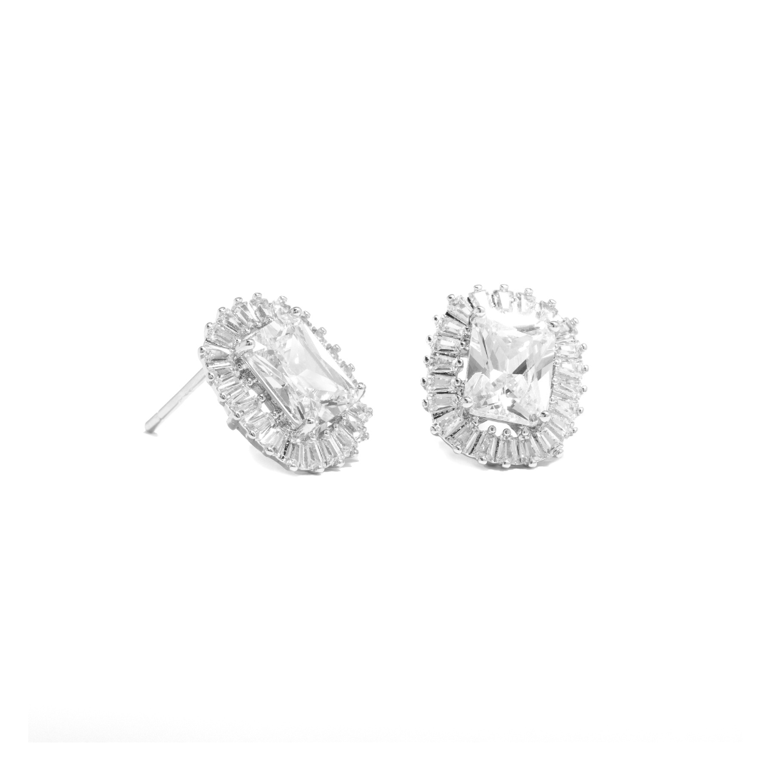 CRYSTAL SHINE GLAM STUDS - ARETES - Malandra Jewelry - ZWA65 - QX01855Y