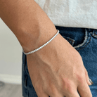 CRYSTAL SILVER TENNIS BRACELET - PULSERAS - Malandra Jewelry - EAWP134.P-"MMB70-S-1   2mm 16.5+1cm"