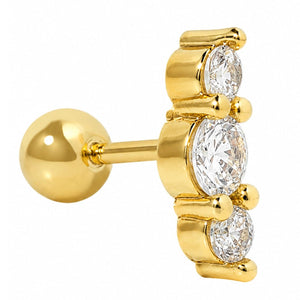 CRYSTAL SMALL GOLD PIERCING - ARETES - Malandra Jewelry - ZTA30-EGD1672