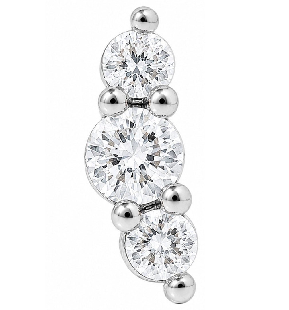 CRYSTAL SMALL SILVER PIERCING - ARETES - Malandra Jewelry - ZTA30.P-EGD1672