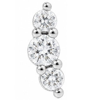 CRYSTAL SMALL SILVER PIERCING - ARETES - Malandra Jewelry - ZTA30.P-EGD1672