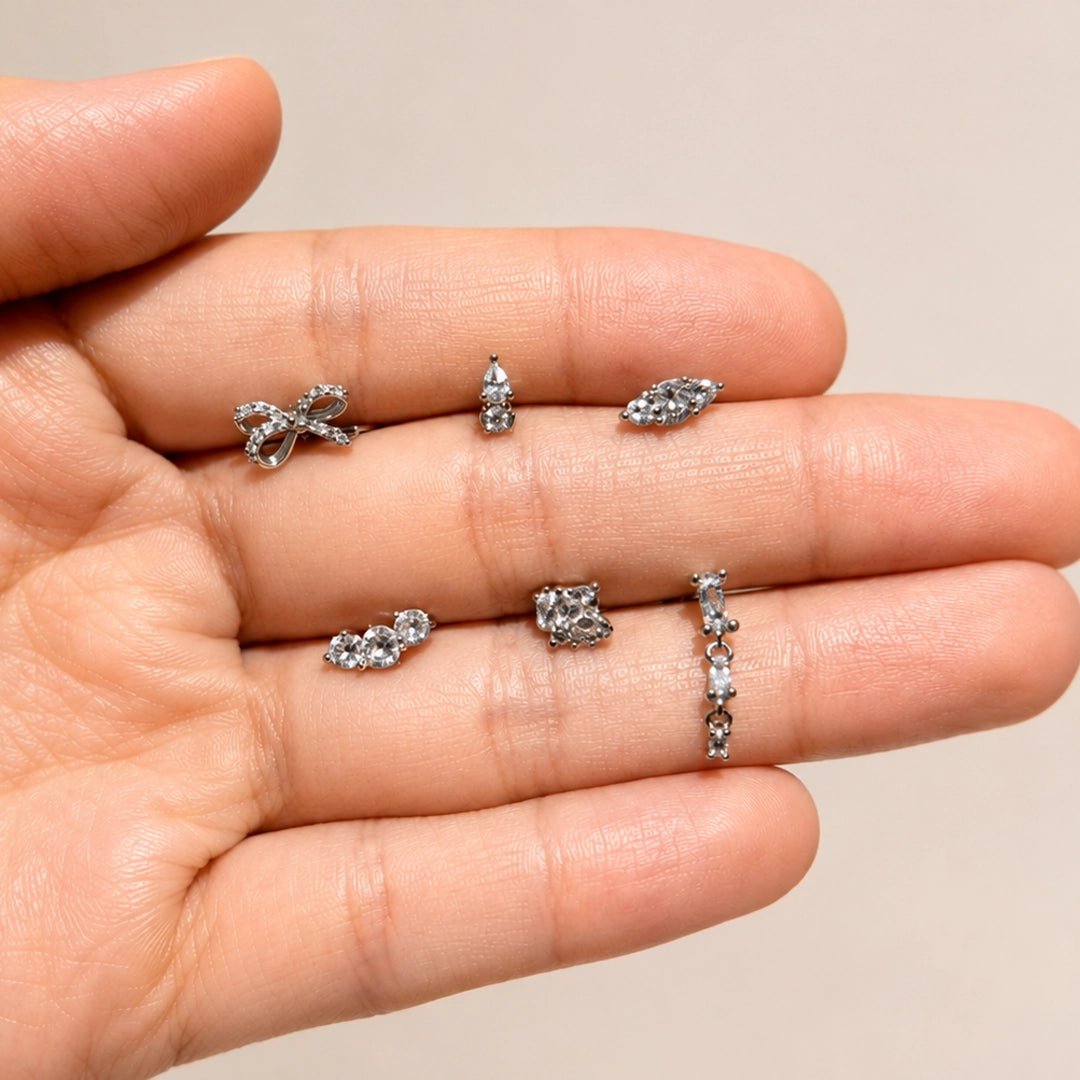 CRYSTAL SMALL SILVER PIERCING - ARETES - Malandra Jewelry - ZTA30.P-EGD1672