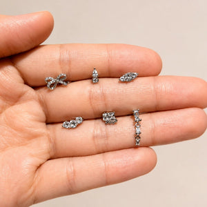 CRYSTAL SMALL SILVER PIERCING - ARETES - Malandra Jewelry - ZTA30.P-EGD1672