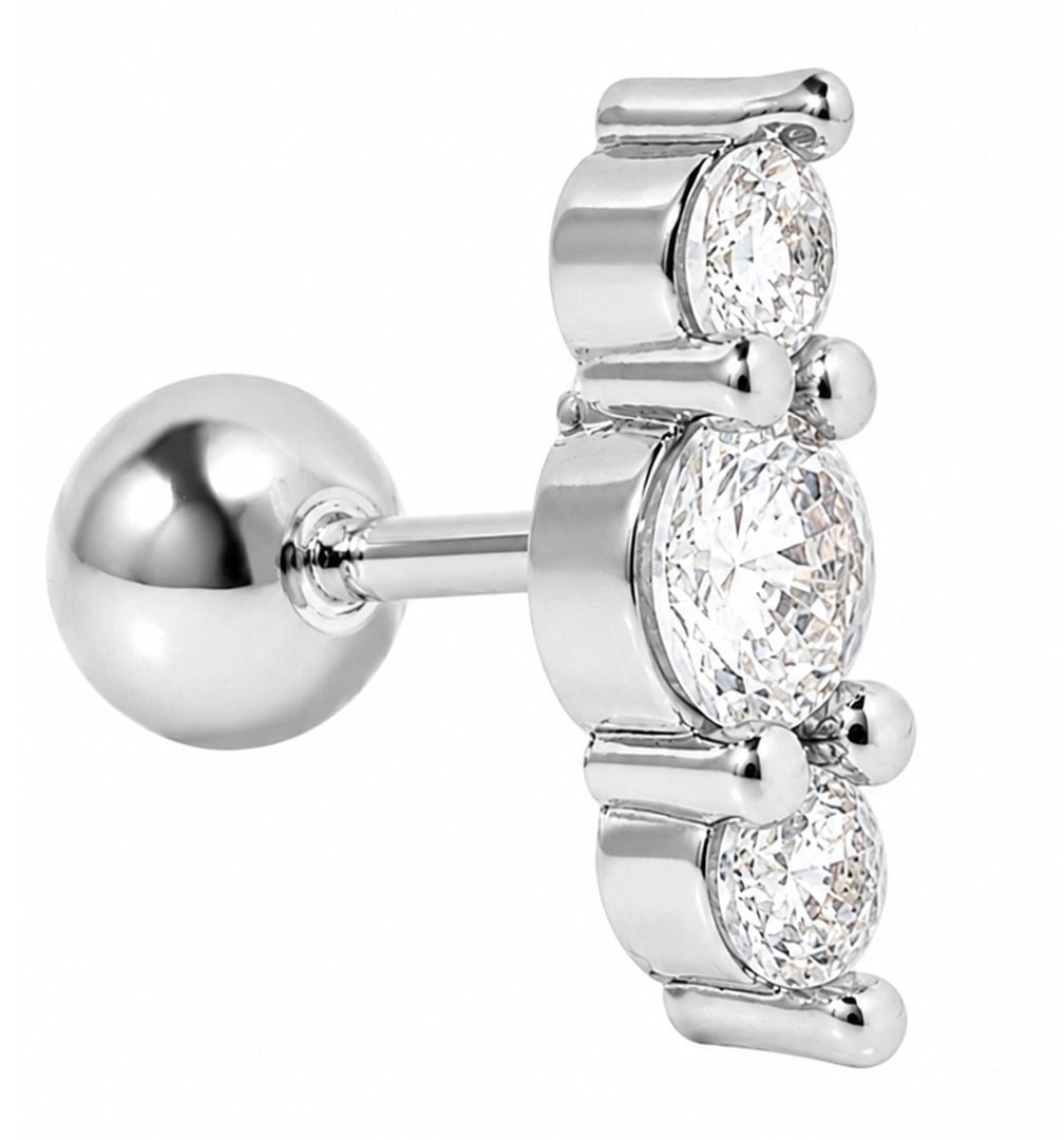 CRYSTAL SMALL SILVER PIERCING - ARETES - Malandra Jewelry - ZTA30.P-EGD1672