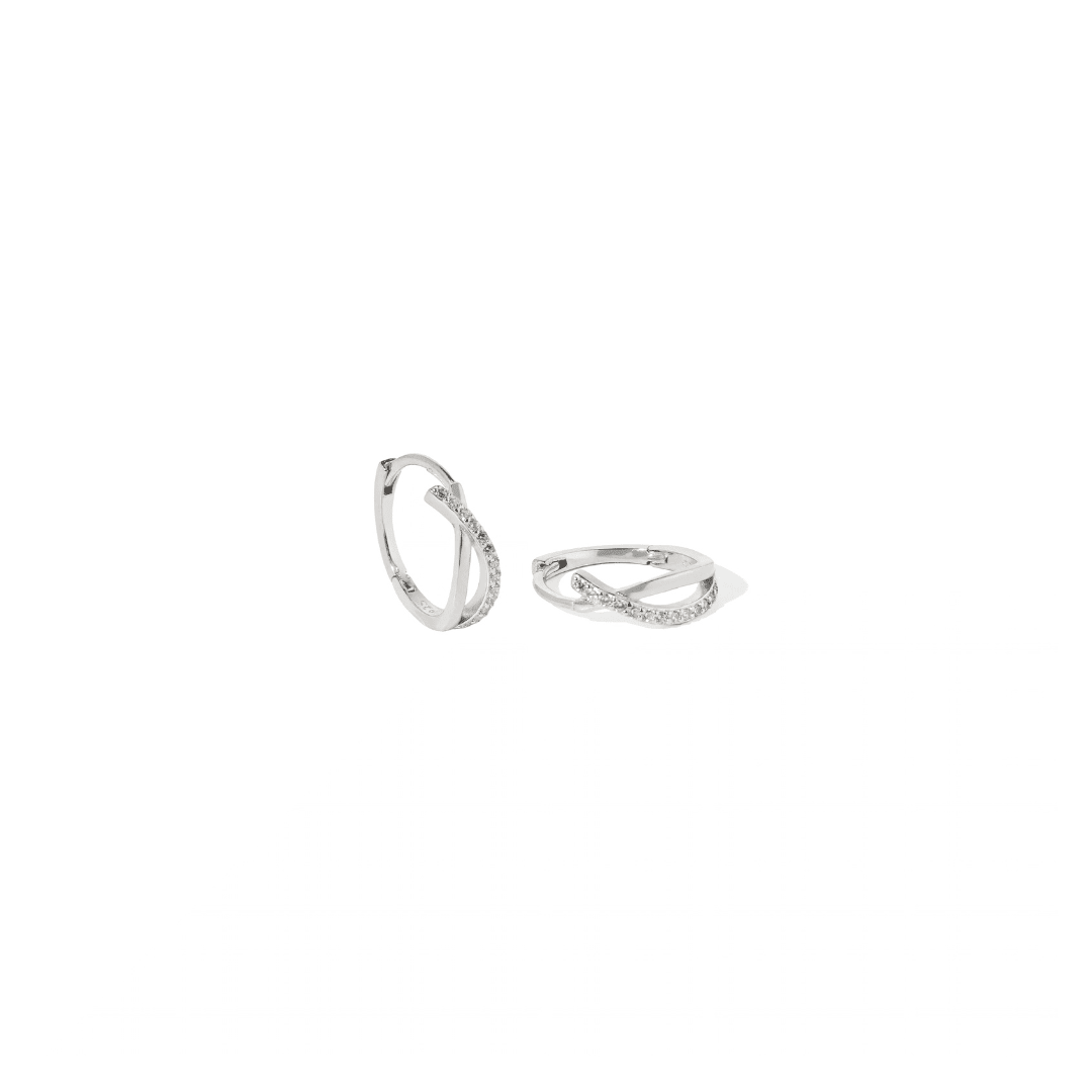 CRYSTAL SPARK GLAM HOOPS - ARETES - Malandra Jewelry - FBA498-1EAR0237-1RR-2