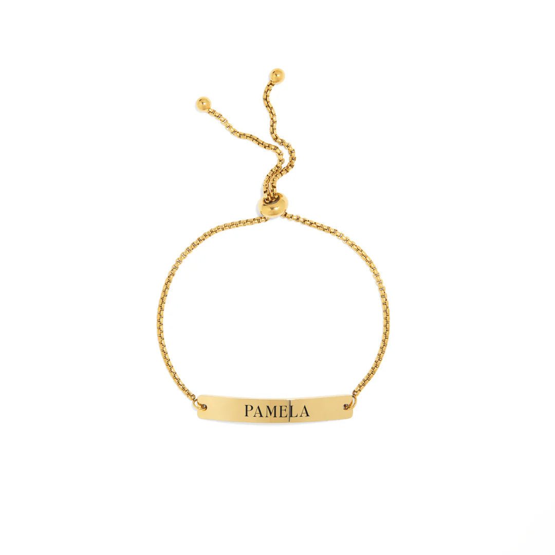 CUSTOM GOLDEN PLAQUE BRACELET - PULSERAS GRABADAS - Malandra Jewelry - ESYP31