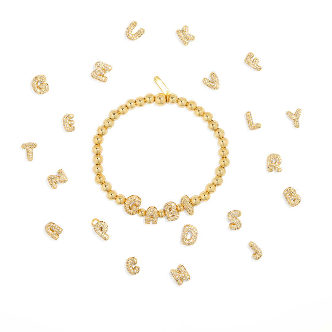 CUSTOM GOLDEN SPARKLE BRACELET - PULSERAS PERSONALIZADAS - Malandra Jewelry - TP1897.1
