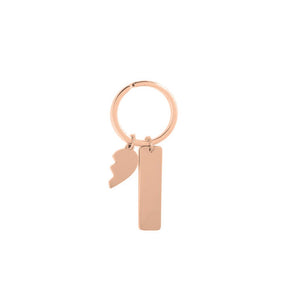 CUSTOM ROSE GOLD HALF HEART KEYCHAIN - LLAVEROS - Malandra Jewelry - ESYK27.R