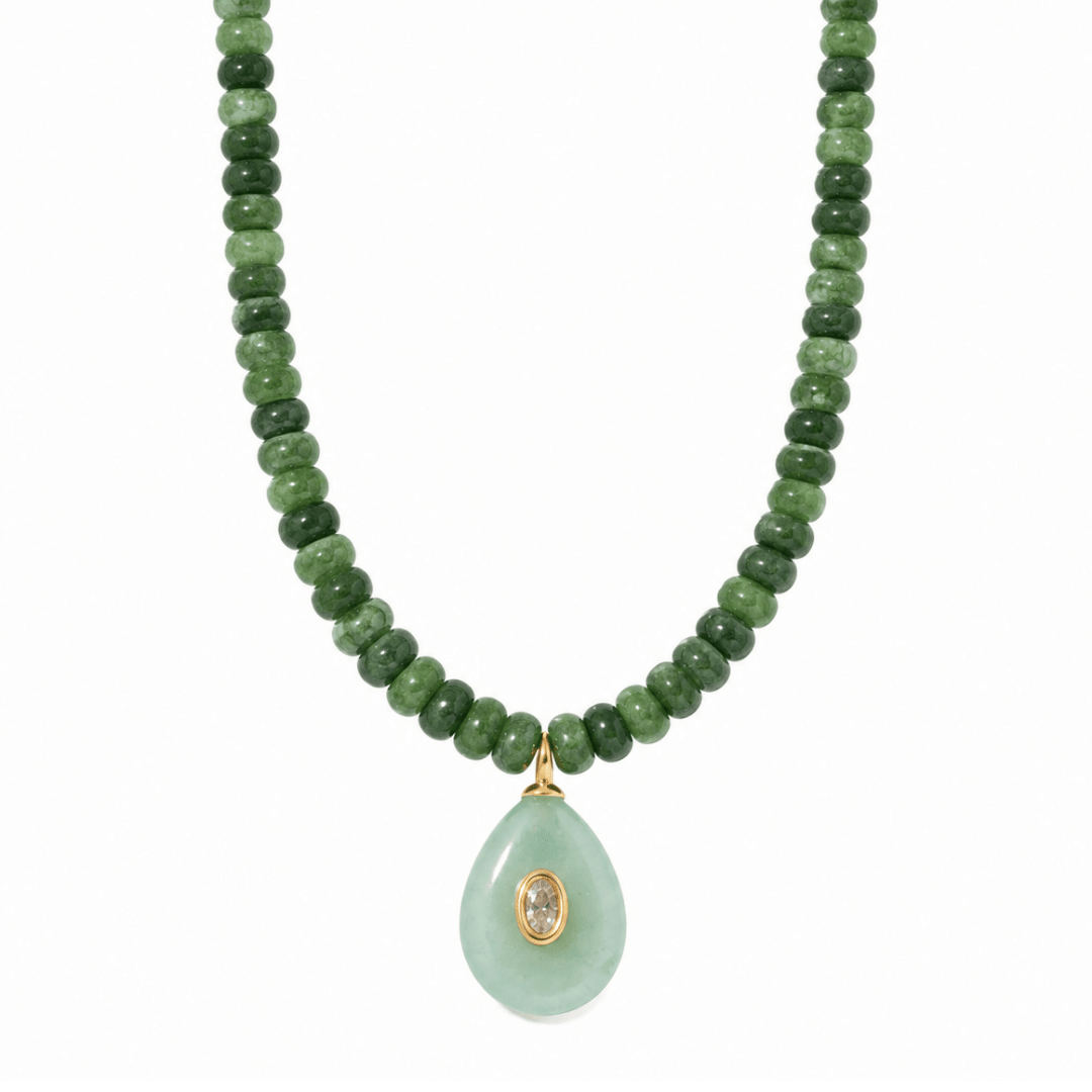 CYPRESS JADE GAIA NECKLACE - COLLARES - Malandra Jewelry - TC2525
