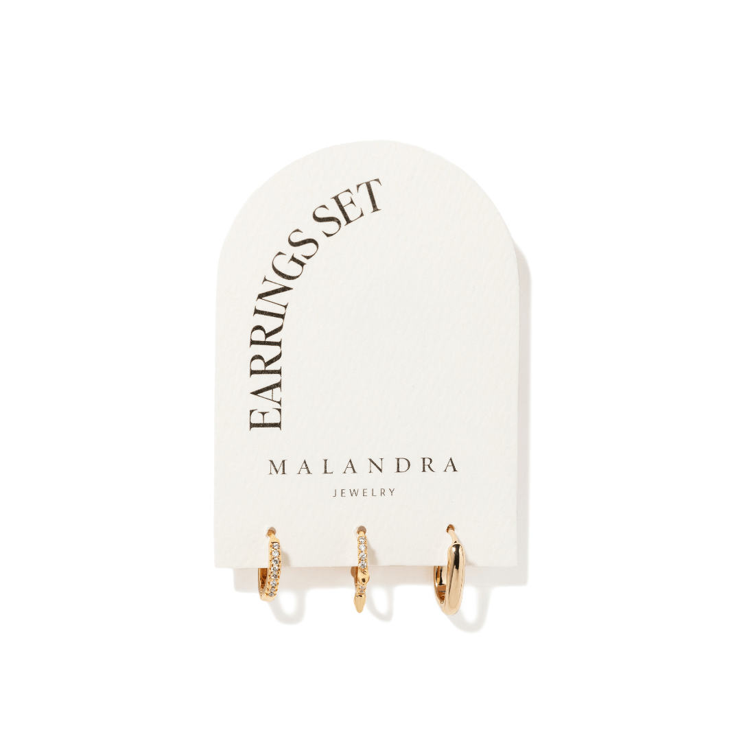 DAILY STACK EARRINGS SET - ARETES - Malandra Jewelry - AA1562 - P28123