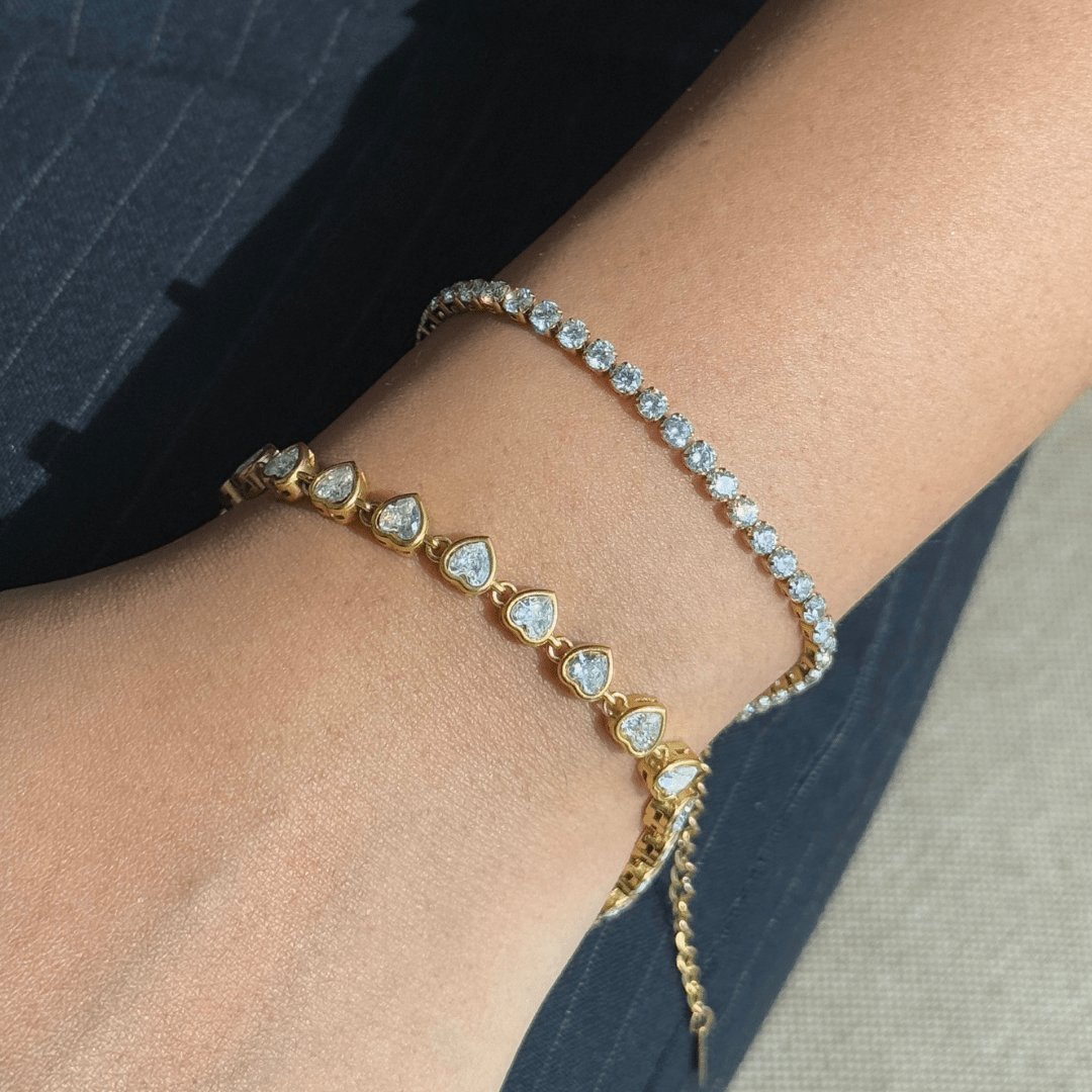 DAINTY HEART TENNIS BRACELET - PULSERAS - Malandra Jewelry - EUWP219 - JDB0112062