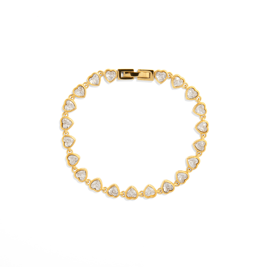 DAINTY HEART TENNIS BRACELET - PULSERAS - Malandra Jewelry - EUWP219 - JDB0112062