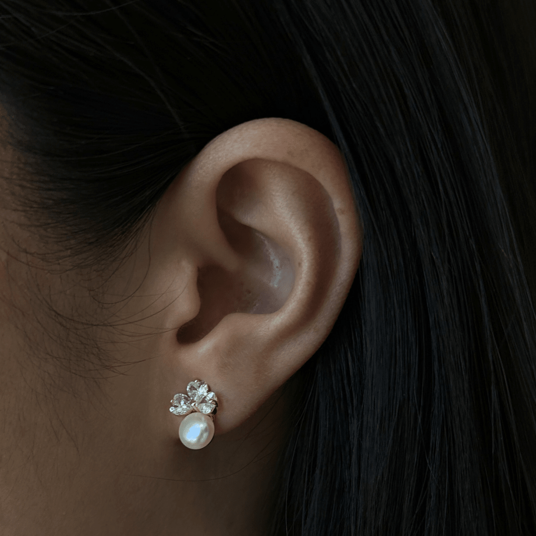 DAISY PEARL EARRINGS - ARETES - Malandra Jewelry - ZWA133-QX04663CY