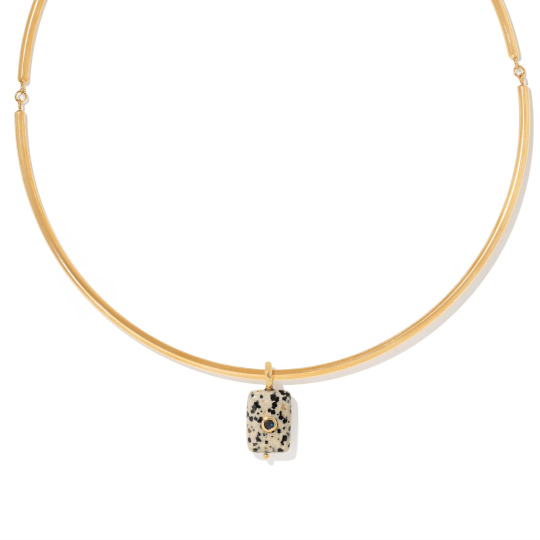 Dalmatian Jasper Gaia Choker - COLLARES - Malandra Jewelry - TC2603