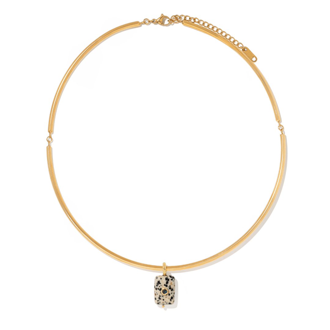 Dalmatian Jasper Gaia Choker - COLLARES - Malandra Jewelry - TC2603